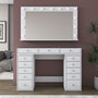 Hanah Home Mesa de Maquillaje Blanca con Espejo de 13 Focos